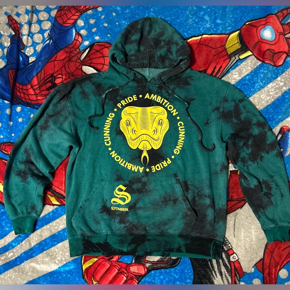 Hogwarts Slytherin Tie Dye Graphic Hoodie
